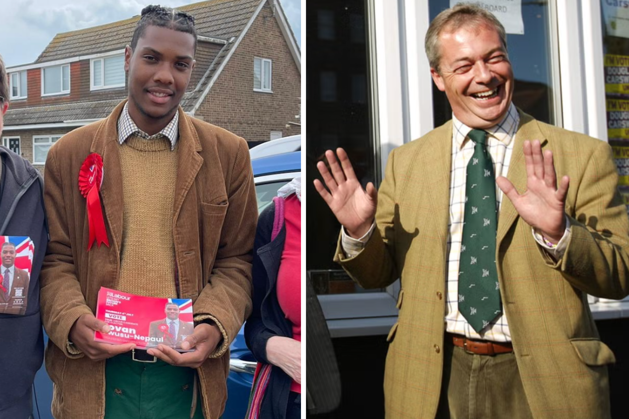nigel farage, clacton, ‘mp for menswear’: labour’s candidate battling farage for clacton seat becomes unlikely fashion hit